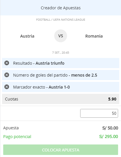 Creador apuestas en Betsson - cuotas