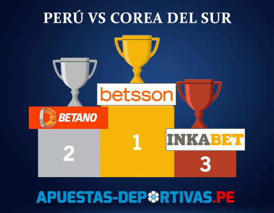 Cuánto pagan las casas de apuestas para el Perú Vs Corea del Sur
