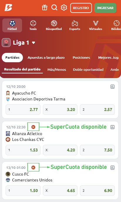 Supercuotas en Betano - qué es