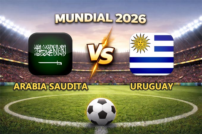 Arabia Saudita vs Uruguay pronóstico del partido Mundial 2026 este 15 de junio que se juega en el Hard Rock Stadium de Miami.