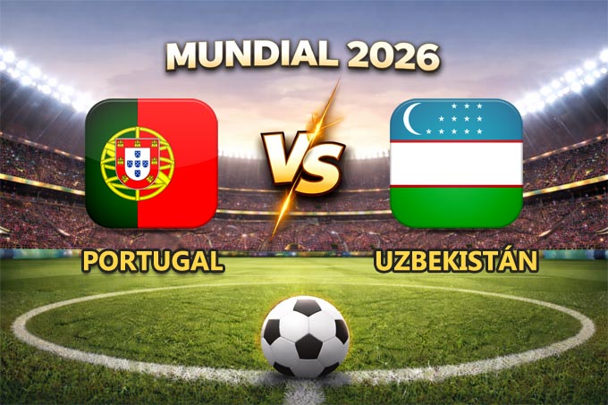 Portugal vs Uzbekistán pronóstico y cuánto paga el partido Mundial 2026 este 23 de junio que se juega en el NRG Stadium de Houston.